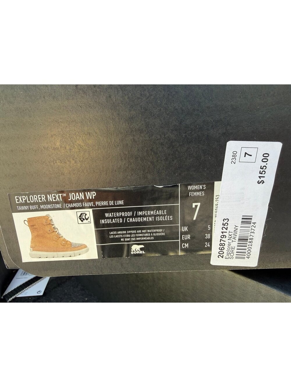 Sorel Explorer II Joan Waterproof Boots for Ladies - Tawny Buff/Moonstone - 7 - Picture 3 of 8